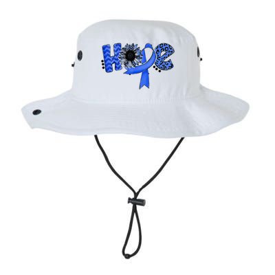 Hope Blue Ribbon Sunflower Colorectal Colon Cancer Awareness Legacy Cool Fit Booney Bucket Hat