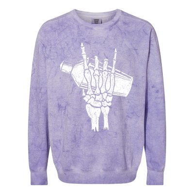 Halloween Bartender Rock On Hand Shaker Skeleton Bartending Colorblast Crewneck Sweatshirt