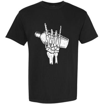 Halloween Bartender Rock On Hand Shaker Skeleton Bartending Garment-Dyed Heavyweight T-Shirt