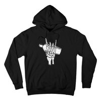 Halloween Bartender Rock On Hand Shaker Skeleton Bartending Hoodie