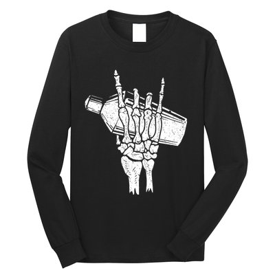 Halloween Bartender Rock On Hand Shaker Skeleton Bartending Long Sleeve Shirt