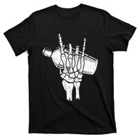 Halloween Bartender Rock On Hand Shaker Skeleton Bartending T-Shirt