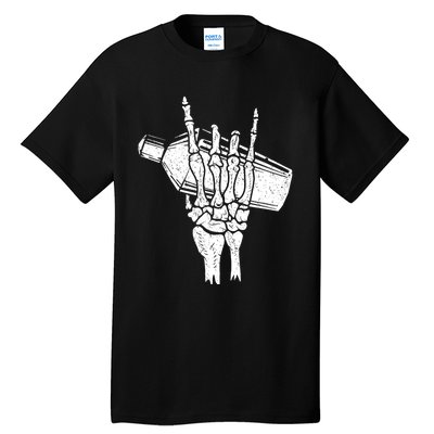 Halloween Bartender Rock On Hand Shaker Skeleton Bartending Tall T-Shirt