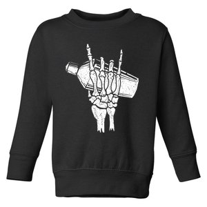 Halloween Bartender Rock On Hand Shaker Skeleton Bartending Toddler Sweatshirt