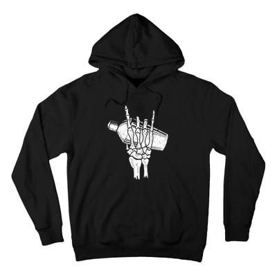 Halloween Bartender Rock On Hand Shaker Skeleton Bartending Tall Hoodie