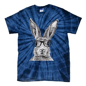 Hipster Bunny Rabbit Wearing Glasses Funny Drawing Tie-Dye T-Shirt