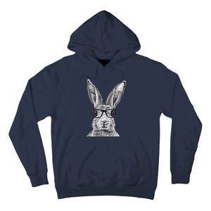 Hipster Bunny Rabbit Wearing Glasses Funny Drawing Tall Hoodie