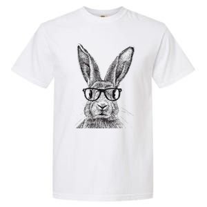 Hipster Bunny Rabbit Wearing Glasses Funny Drawing Garment-Dyed Heavyweight T-Shirt