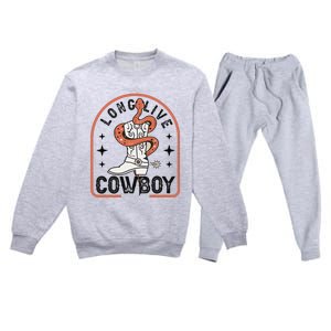 Howdy Bronc Rodeo Cow Boot Riding Horse Premium Crewneck Sweatsuit Set