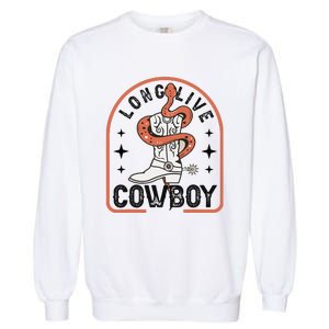 Howdy Bronc Rodeo Cow Boot Riding Horse Garment-Dyed Sweatshirt