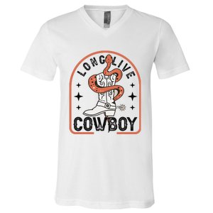 Howdy Bronc Rodeo Cow Boot Riding Horse V-Neck T-Shirt