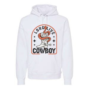 Howdy Bronc Rodeo Cow Boot Riding Horse Premium Hoodie