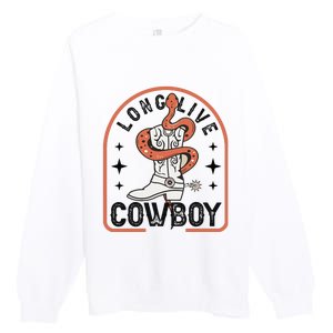 Howdy Bronc Rodeo Cow Boot Riding Horse Premium Crewneck Sweatshirt