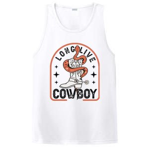 Howdy Bronc Rodeo Cow Boot Riding Horse PosiCharge Competitor Tank