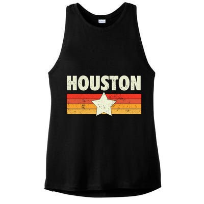 Houston Baseball Retro Vintage Gift Ladies PosiCharge Tri-Blend Wicking Tank