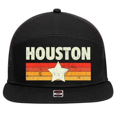 Houston Baseball Retro Vintage Gift 7 Panel Mesh Trucker Snapback Hat