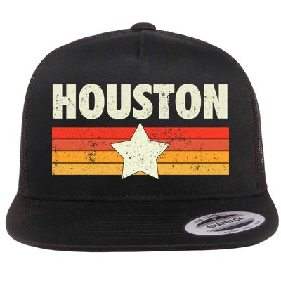 Houston Baseball Retro Vintage Gift Flat Bill Trucker Hat