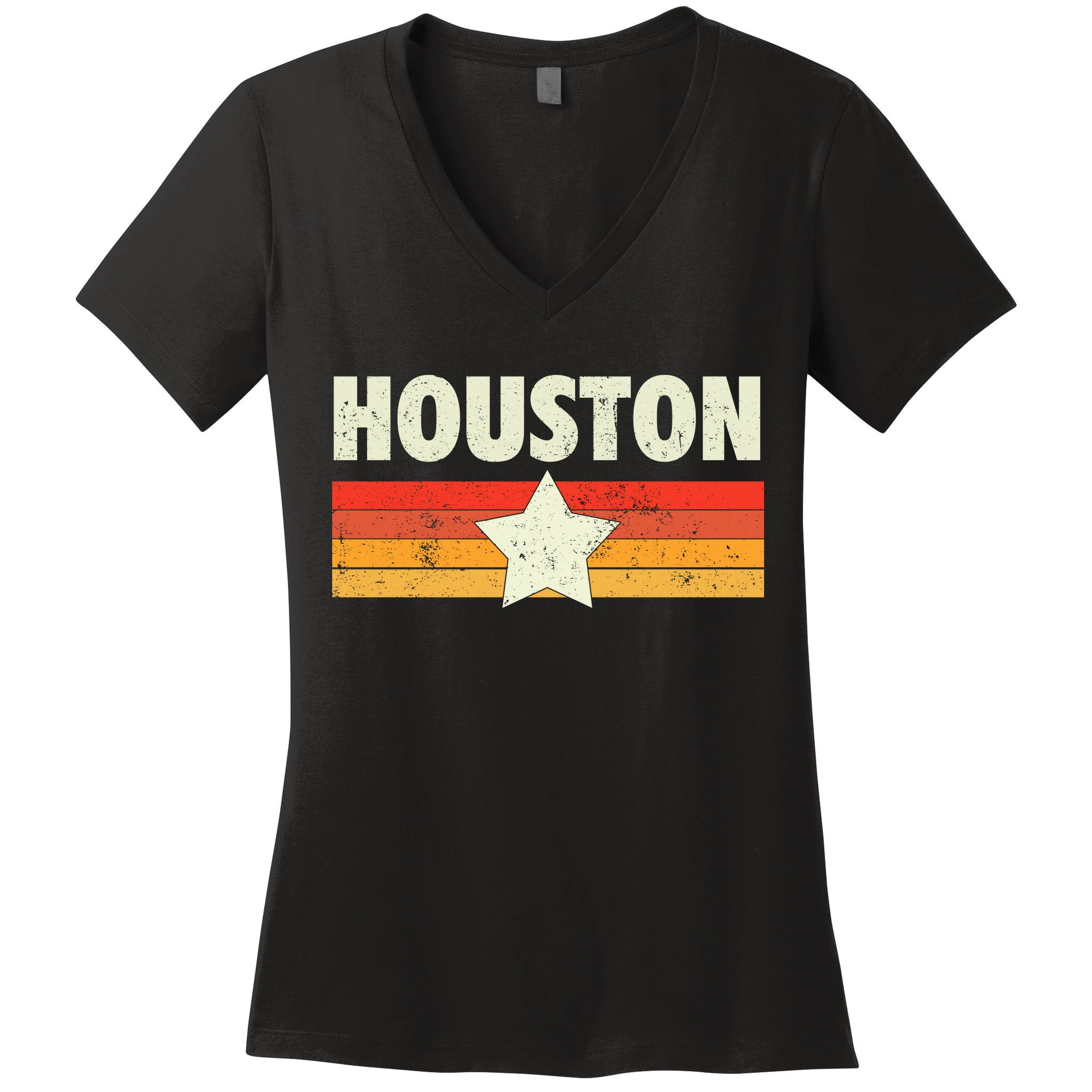 Houston Baseball Retro Vintage Gift Women's V-Neck T-Shirt
