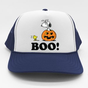 Halloween Boo Raglan Baseball Trucker Hat