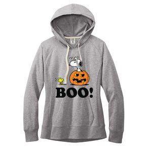 Halloween Boo Raglan Baseball Women's Fleece Hoodie