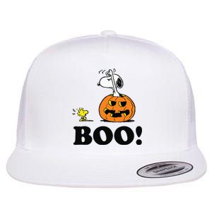 Halloween Boo Raglan Baseball Flat Bill Trucker Hat