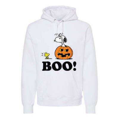 Halloween Boo Raglan Baseball Premium Hoodie