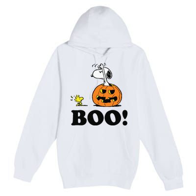 Halloween Boo Raglan Baseball Premium Pullover Hoodie