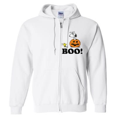 Halloween Boo Raglan Baseball Full Zip Hoodie