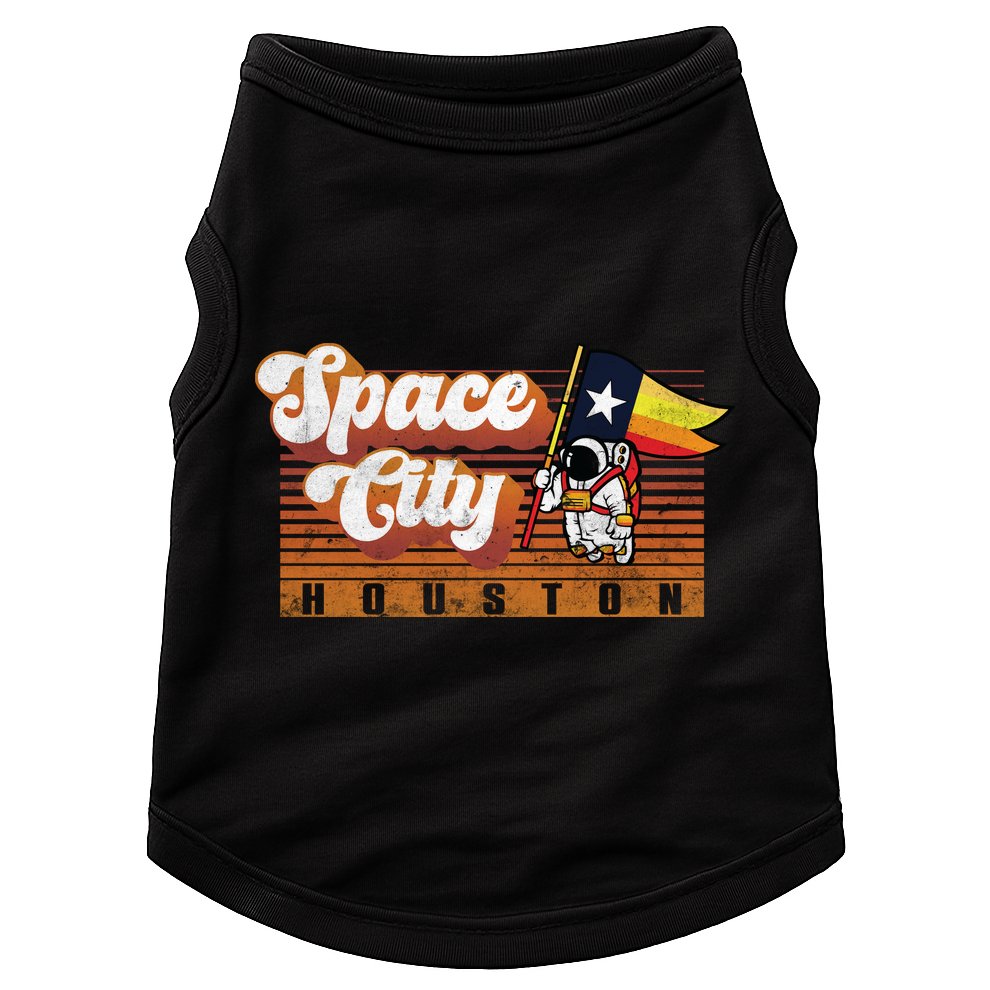Houston Baseball Space City Astronaut Retro Distressed Doggie Tank