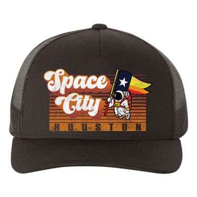 Houston Baseball Space City Astronaut Retro Distressed Yupoong Adult 5-Panel Trucker Hat