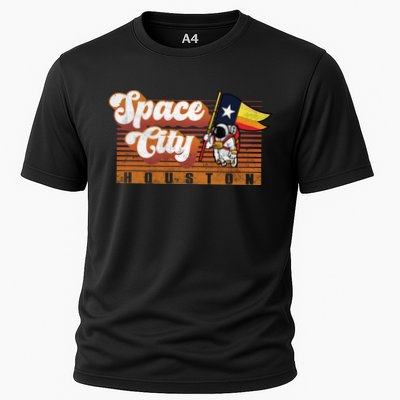 Houston Baseball Space City Astronaut Retro Distressed Performance Shirt