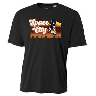 Houston Baseball Space City Astronaut Retro Distressed Cooling Performance Crew T-Shirt