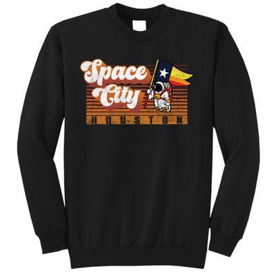 Houston Baseball Space City Astronaut Retro Distressed Sweatshirt