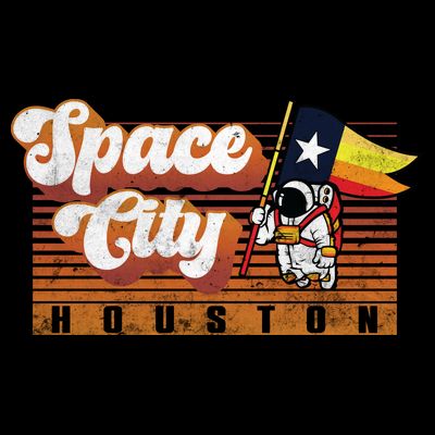 Houston Baseball Space City Astronaut Retro Distressed T-Shirt