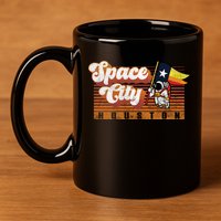Houston Baseball Space City Astronaut Retro Distressed 11oz C Handle Ceramic Mug