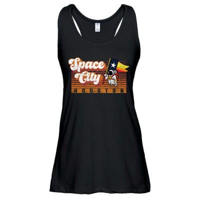 Houston Baseball Space City Astronaut Retro Distressed Ladies Essential Flowy Tank