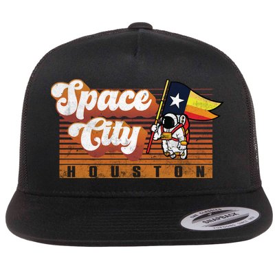 Houston Baseball Space City Astronaut Retro Distressed Flatbill Hat