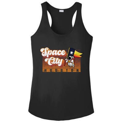 Houston Baseball Space City Astronaut Retro Distressed Ladies PosiCharge Competitor Racerback Tank