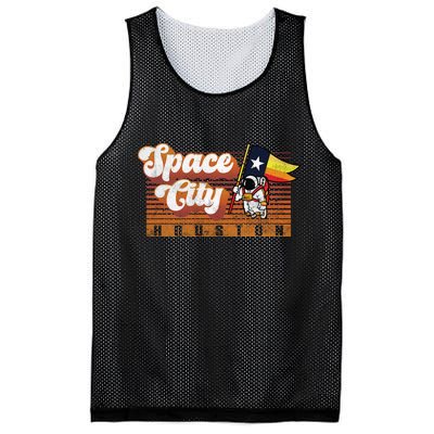 Houston Baseball Space City Astronaut Retro Distressed Mesh Reversible Basketball Jersey Tank
