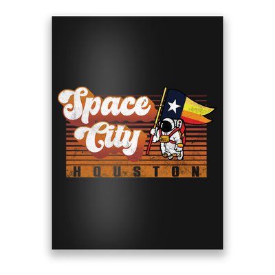 Houston Baseball Space City Astronaut Retro Distressed Poster