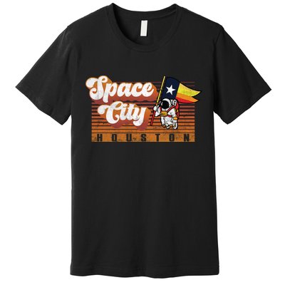 Houston Baseball Space City Astronaut Retro Distressed Premium T-Shirt
