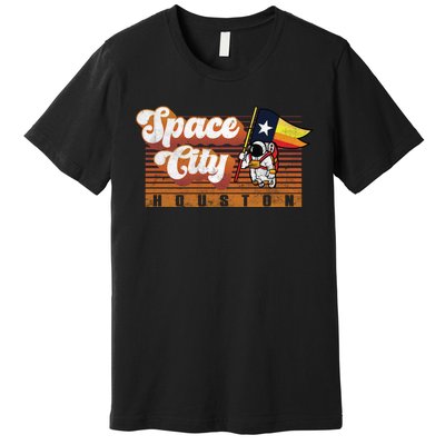 Houston Baseball Space City Astronaut Retro Distressed Premium T-Shirt