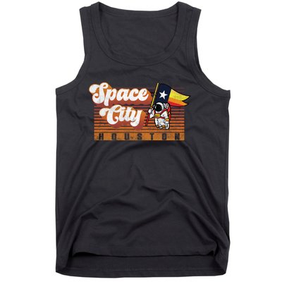 Houston Baseball Space City Astronaut Retro Distressed Tank Top