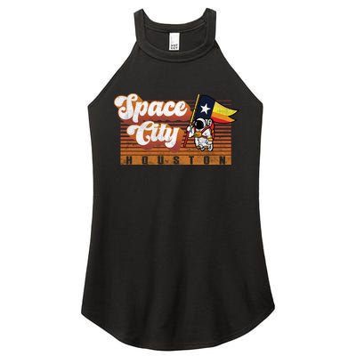 Houston Baseball Space City Astronaut Retro Distressed Women's Perfect Tri Rocker Tank