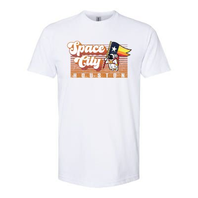 Houston Baseball Space City Astronaut Retro Distressed Softstyle CVC T-Shirt