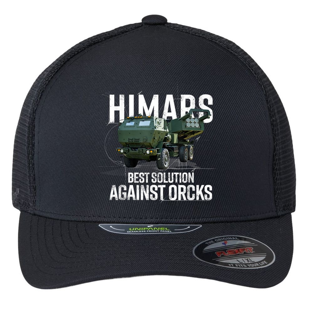 Himars Best Solution Against Orcks Army Ukarine USA Flexfit Unipanel Trucker Cap
