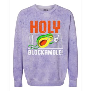 Holy Blockamole Soccer Blocker Funny Avocado Goalie Colorblast Crewneck Sweatshirt