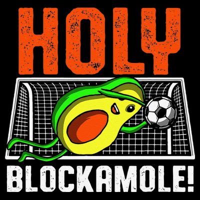 Holy Blockamole Soccer Blocker Funny Avocado Goalie T-Shirt