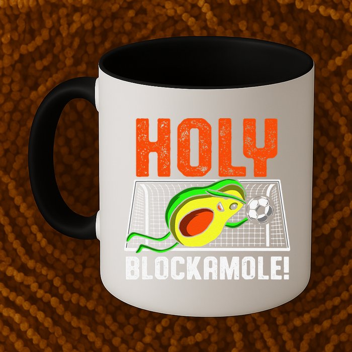 Holy Blockamole Soccer Blocker Funny Avocado Goalie Mug