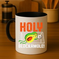 Holy Blockamole Soccer Blocker Funny Avocado Goalie Mug